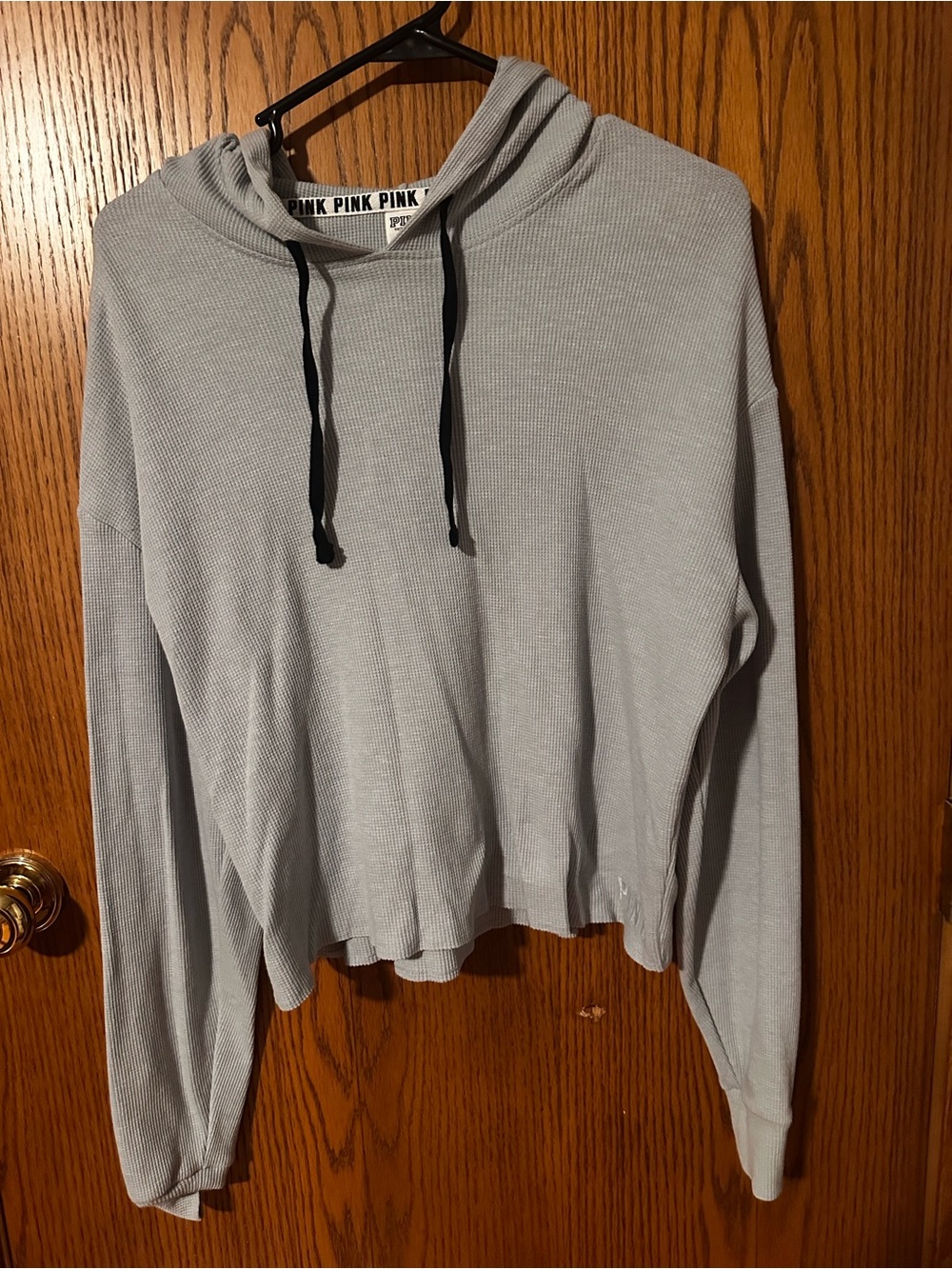 PINK Victoria's Secret Lightweight Blue/Gray Hooded Women's Sweater